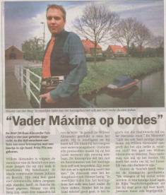 Dhr. van den Berg, lid van de Willem Alexander Fanclub (WAF), Metro 28 april 2000